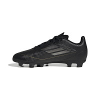 adidas F50 Club Gazon Naturel Gazon Artificiel Chaussures de Foot (FxG) Enfants Noir Gris Doré