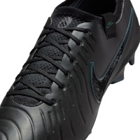 Nike Tiempo Legend 10 Elite Gazon Naturel Chaussures de Foot (FG) Noir Vert Foncé