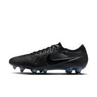 Nike Tiempo Legend 10 Elite Crampons Vissés Chaussures de Foot (SG) Anti-Clog Noir Vert Foncé