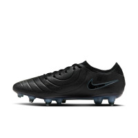 Nike Tiempo Legend 10 Elite Crampons Vissés Chaussures de Foot (SG) Anti-Clog Noir Vert Foncé