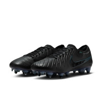 Nike Tiempo Legend 10 Elite Crampons Vissés Chaussures de Foot (SG) Anti-Clog Noir Vert Foncé