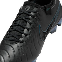 Nike Tiempo Legend 10 Elite Crampons Vissés Chaussures de Foot (SG) Anti-Clog Noir Vert Foncé