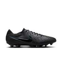 Nike Tiempo Legend 10 Elite Gazon Artificiel Chaussures de Foot (AG) Noir Vert Foncé