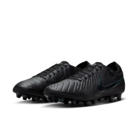 Nike Tiempo Legend 10 Elite Gazon Artificiel Chaussures de Foot (AG) Noir Vert Foncé