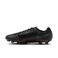 Nike Tiempo Legend 10 Pro Gazon Naturel Chaussures de Foot (FG) Noir Vert Foncé