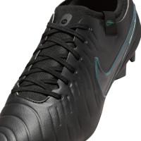 Nike Tiempo Legend 10 Pro Gazon Naturel Chaussures de Foot (FG) Noir Vert Foncé