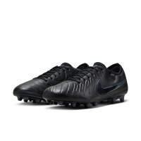 Nike Tiempo Legend 10 Pro Gazon Artificiel Chaussures de Foot (AG) Noir Vert Foncé