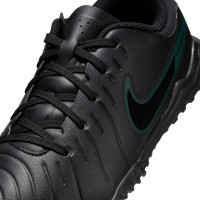 Nike Tiempo Legend 10 Academy Turf Chaussures de Foot (TF) Enfants Noir Vert Foncé