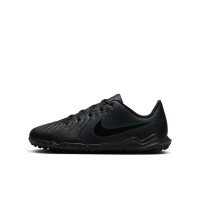 Nike Tiempo Legend 10 Club Turf Chaussures de Foot (TF) Enfants Noir Vert Foncé