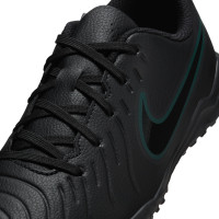 Nike Tiempo Legend 10 Club Turf Chaussures de Foot (TF) Enfants Noir Vert Foncé