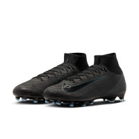 Nike Zoom Mercurial Superfly 10 Elite Gazon Artificiel Chaussures de Foot (AG) Noir Vert Foncé