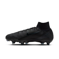 Nike Zoom Mercurial Superfly 10 Elite Crampons Vissés Chaussures de Foot (SG) Noir Vert Foncé