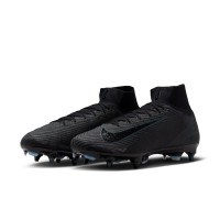 Nike Zoom Mercurial Superfly 10 Elite Crampons Vissés Chaussures de Foot (SG) Noir Vert Foncé