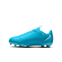 Nike Phantom GX II Academy Gras / Kunstgras Voetbalschoenen (MG) Kids Blauw Wit