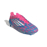 adidas F50 Elite Crampons Vissés Chaussures de Foot (SG) Bleu Rose Blanc