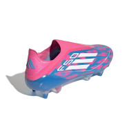 adidas F50 Elite Crampons Vissés Sans Lacets Chaussures de Foot (SG) Bleu Rose Blanc