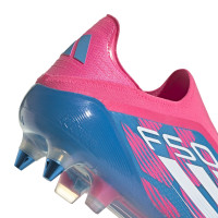 adidas F50 Elite Crampons Vissés Sans Lacets Chaussures de Foot (SG) Bleu Rose Blanc