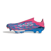 adidas F50+ Gazon Naturel Chaussures de Foot (FG) Bleu Rose Blanc