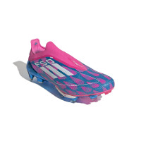 adidas F50+ Gazon Naturel Chaussures de Foot (FG) Bleu Rose Blanc