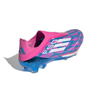 adidas F50+ Gazon Naturel Chaussures de Foot (FG) Bleu Rose Blanc