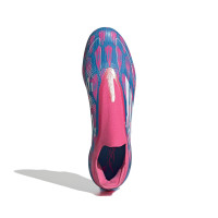 adidas F50+ Gazon Naturel Chaussures de Foot (FG) Bleu Rose Blanc