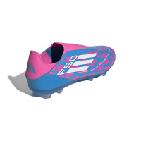 adidas F50 League Veterloze Gras Voetbalschoenen (FG) Blauw Roze Wit