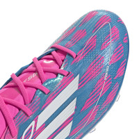 adidas F50 Pro Gras Voetbalschoenen (FG) Kids Blauw Roze Wit