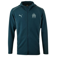 PUMA Olympique Marseille Casuals Survêtement à Capuche Full-Zip 2024-2025 Bleu Foncé Bleu Clair