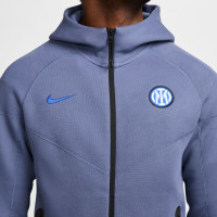 Nike Inter Milan Tech Fleece Trainingspak 2024-2025 Grijsblauw Zwart