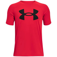 T-shirt Under Armour Tech à grand logo pour enfants, rouge et noir