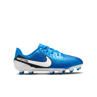 Nike Tiempo Legend 10 Academy Gazon Naturel Gazon Artificiel Chaussures de Foot (MG) Enfants Bleu Blanc Noir