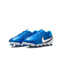 Nike Tiempo Legend 10 Academy Gazon Naturel Gazon Artificiel Chaussures de Foot (MG) Enfants Bleu Blanc Noir