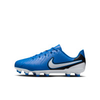 Nike Tiempo Legend 10 Club Gazon Naturel Gazon Artificiel Chaussures de Foot (MG) Enfants Bleu Blanc Noir