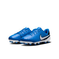 Nike Tiempo Legend 10 Club Gras / Kunstgras Voetbalschoenen (MG) Kids Blauw Wit Zwart