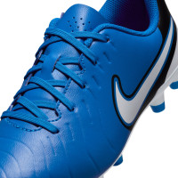 Nike Tiempo Legend 10 Club Gazon Naturel Gazon Artificiel Chaussures de Foot (MG) Enfants Bleu Blanc Noir