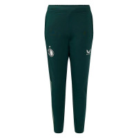 Pantalon d'entraînement Castore Feyenoord 2024-2025 pour enfants vert foncé et blanc