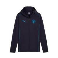 PUMA Manchester City Casuals Survêtement à Capuche Full-Zip 2024-2025 Bleu Foncé Bleu