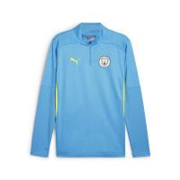 PUMA Manchester City Survêtement 1/4 Zip 2024-2025 Bleu Clair Jaune