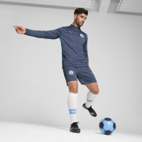 PUMA Manchester City Haut d'Entraînement 1/4 Zip 2024-2025 Bleu Foncé Bleu Clair