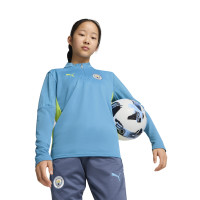 PUMA Manchester City Survêtement 1/4 Zip 2024-2025 Enfants Bleu Clair Bleu Foncé