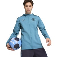 PUMA Manchester City Casuals Veste à Capuche 2024-2025 Bleu Clair Bleu Foncé