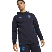 PUMA Manchester City Casuals Trainingspak Full-Zip 2024-2025 Donkerblauw Blauw