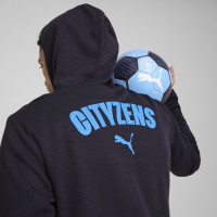 PUMA Manchester City Casuals Veste à Capuche 2024-2025 Bleu Foncé Bleu