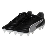 PUMA King Pro Crampons Vissés Chaussures de Foot (SG) Noir Blanc Gris