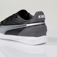 PUMA King Match Zaalvoetbalschoenen (IN) Kids Zwart Wit Grijs