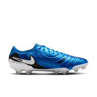 Nike Tiempo Legend 10 Elite Gazon Naturel Chaussures de Foot (FG) Bleu Blanc Noir