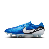 Nike Tiempo Legend 10 Elite Crampons Vissés Chaussures de Foot (SG) Anti-Clog Bleu Blanc Noir