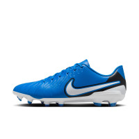 Nike Tiempo Legend 10 Club Gazon Naturel Gazon Artificiel Chaussures de Foot (MG) Bleu Blanc Noir