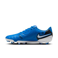 Nike Tiempo Legend 10 Club Gazon Naturel Gazon Artificiel Chaussures de Foot (MG) Bleu Blanc Noir