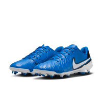 Nike Tiempo Legend 10 Club Gazon Naturel Gazon Artificiel Chaussures de Foot (MG) Bleu Blanc Noir